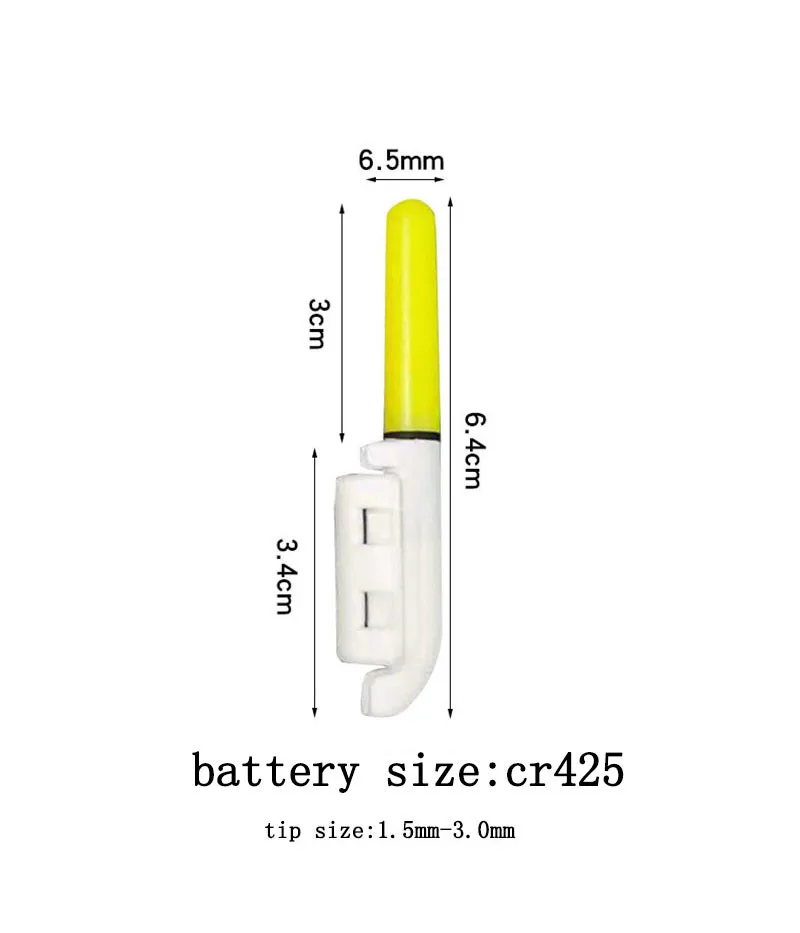Luz electrónica de pesca nocturna, barra de luz con Clip, punta de caña de pescar, lámpara brillante impermeable, CR425 A546 funciona con batería, 1 Juego - imagen 5