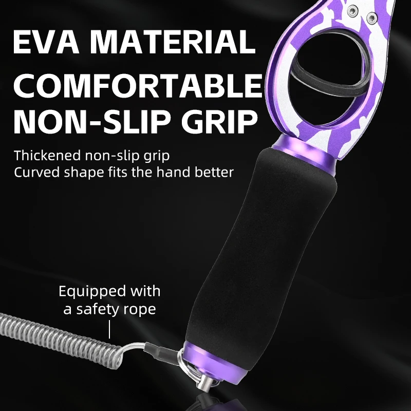 Pinza de pesca MEREDITH: herramienta de aterrizaje de aluminio con cordón, peso máximo de 40 lb, mango ergonómico para agua salada/agua dulce - imagen 2