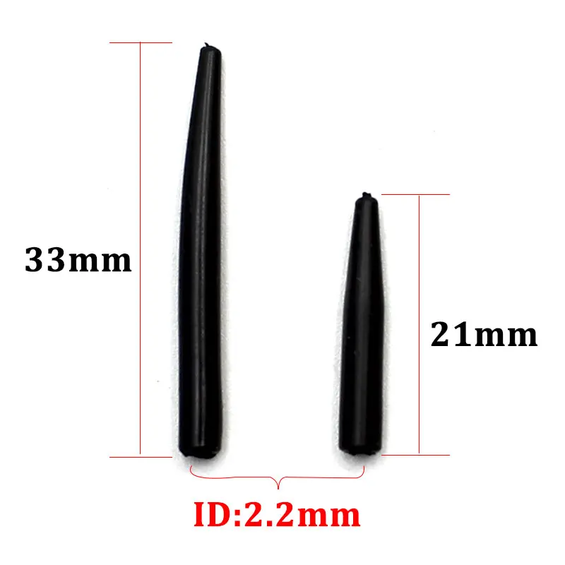 Mangas antienredos de tungsteno para pesca de carpa, 8 piezas, Color negro, largas, cortas, alineadores, ganchos de enlace - imagen 2