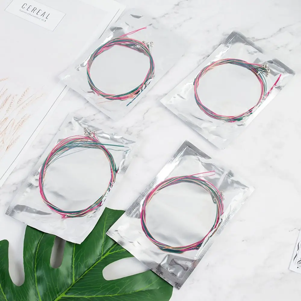 Nuevas cuerdas de guitarra acústica con luz de arcoíris, piezas de instrumentos musicales, Material de acero E-A - imagen 2