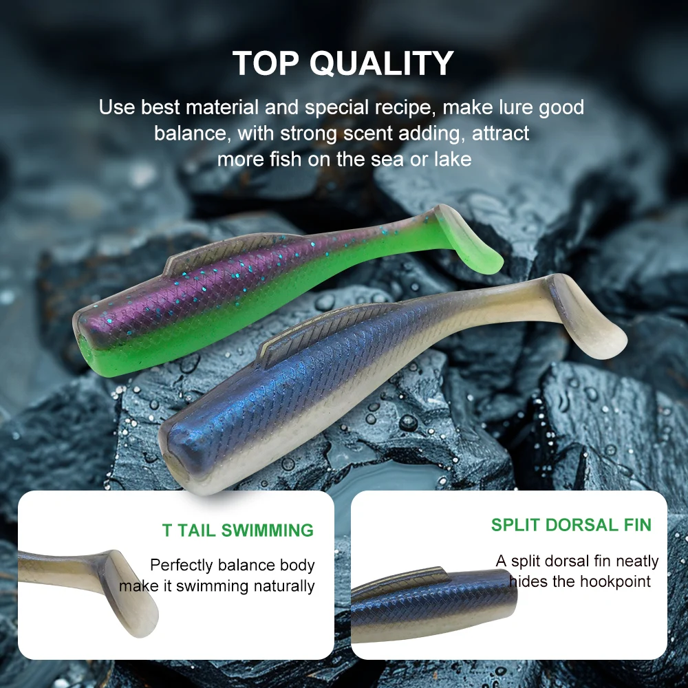 ESFISHING nuevo señuelo de plástico suave Crazy Minnow 80mm pesca en agua salada cebo de silicona Artificial para carpa lubina Pike - imagen 4