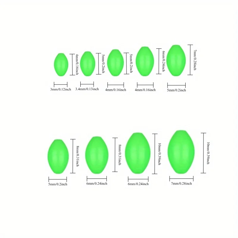 Cuentas de oliva fluorescentes anticolisión para pesca