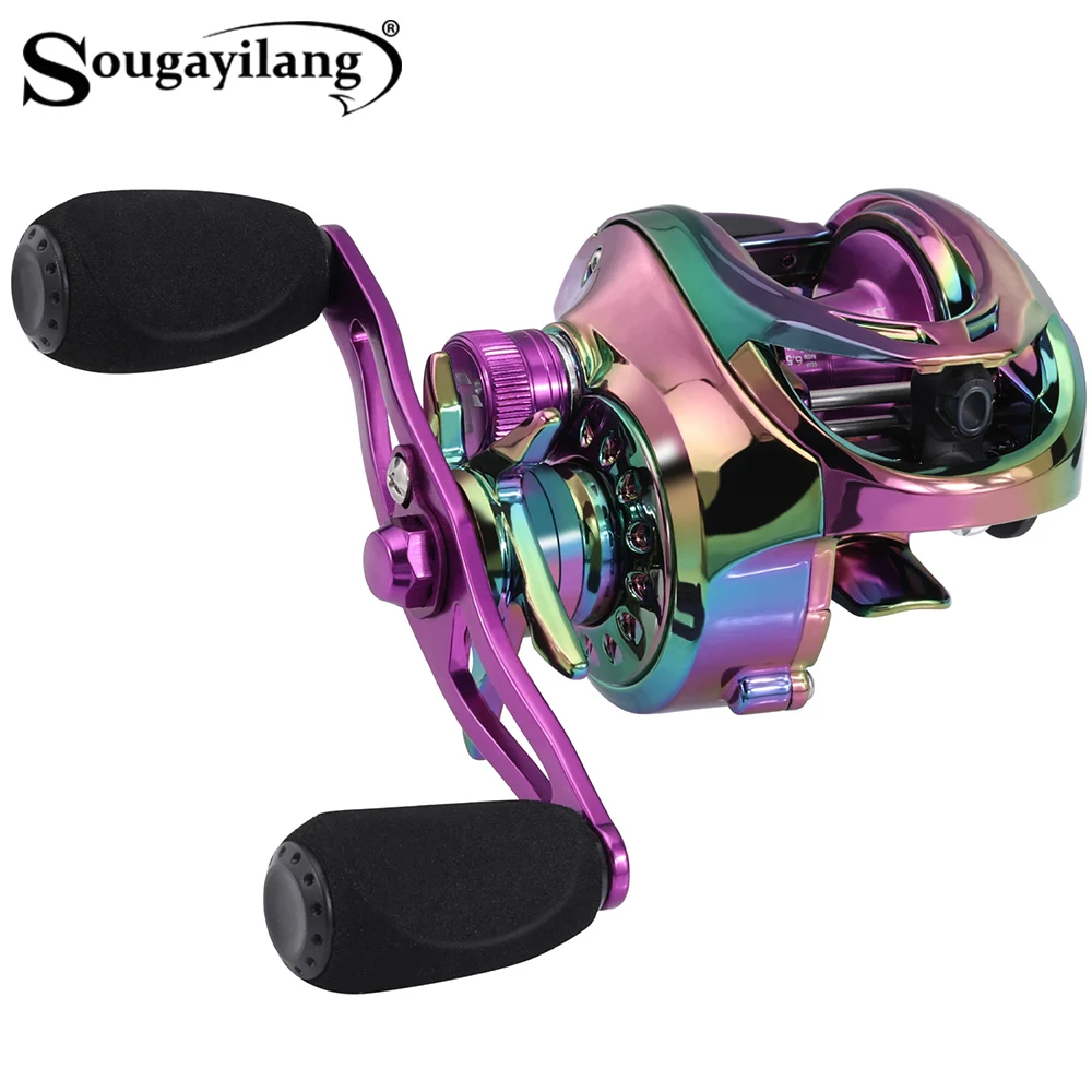 Carrete de pesca Sougayilang 9 + 1 rodamientos de bolas relación de engranaje 6,51 sistema de freno magnético de 18 velocidades arrastre máximo 8kg carrete de fundición preciso - imagen 4