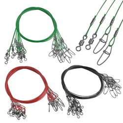 Líderes en alambre de acero para pesca con broches giratorios