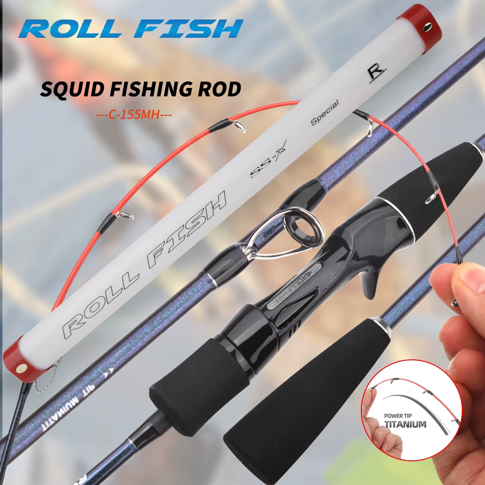 Caña Jigging Lento Rollfish – Punta Titanio para Calamar