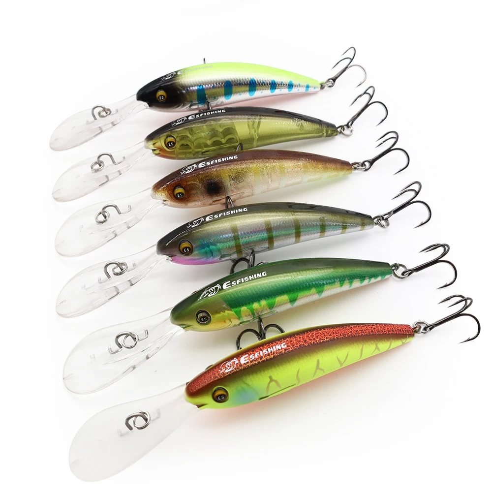 ESFISHING-cebo duro de pesca wobbler, 90mm, Easy Sprinter, pececillo de fundición larga para Lucio, trucha, perca - imagen 2