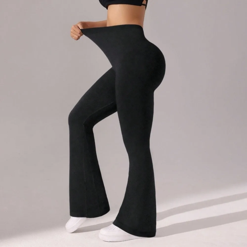 Pantalones deportivos de Yoga con cintura en V, mallas deportivas elásticas para levantamiento de cadera, mallas transpirables de cintura alta para Yoga, mallas sin costuras para entrenamiento - imagen 3