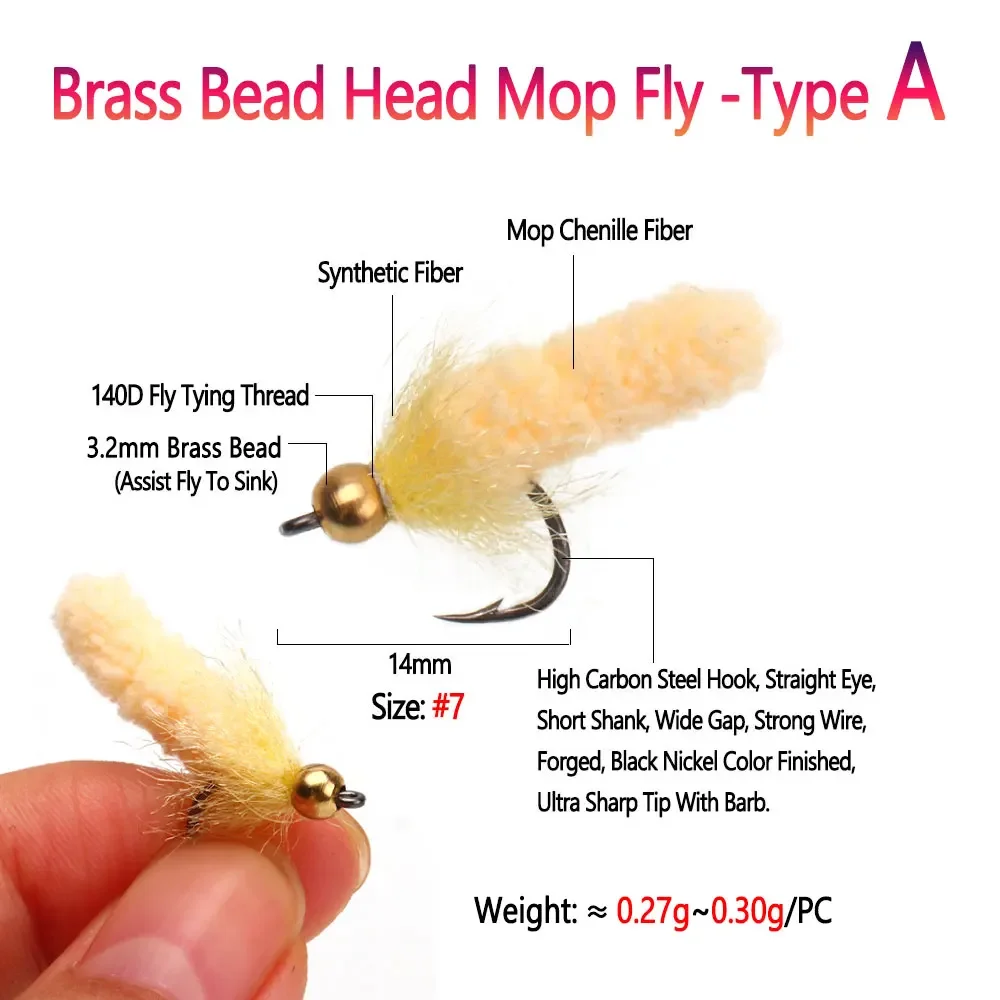 Bimoo, 8 Uds., cabeza de cuentas de latón o plantilla, fregona, mosca, grúa Artificial, mosca Caddis Larva, plantilla de hundimiento rápido húmedo, ninfa, mosca, trucha, Señuelos de Pesca - imagen 3