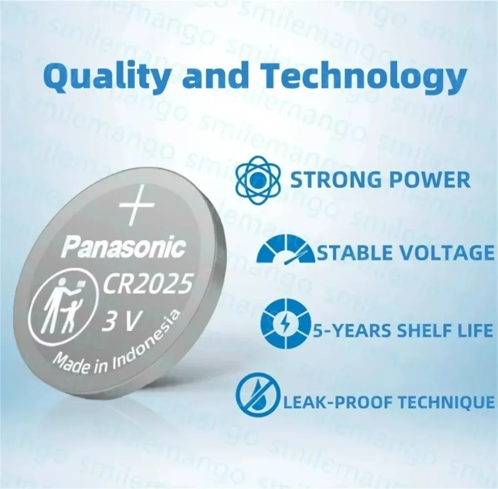 Batería litio CR2025 Panasonic 3V para reloj y control remoto - imagen 2