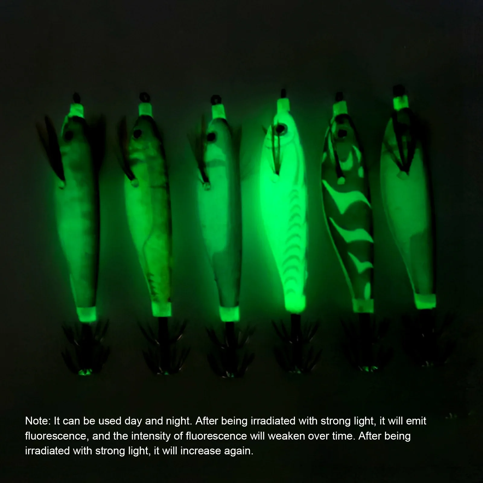 Señuelo de pesca de calamar simulado, cebo fluorescente luminoso para camarones para agua dulce/salada, anzuelo explosivo Artificial portátil, cebos para peces - imagen 4