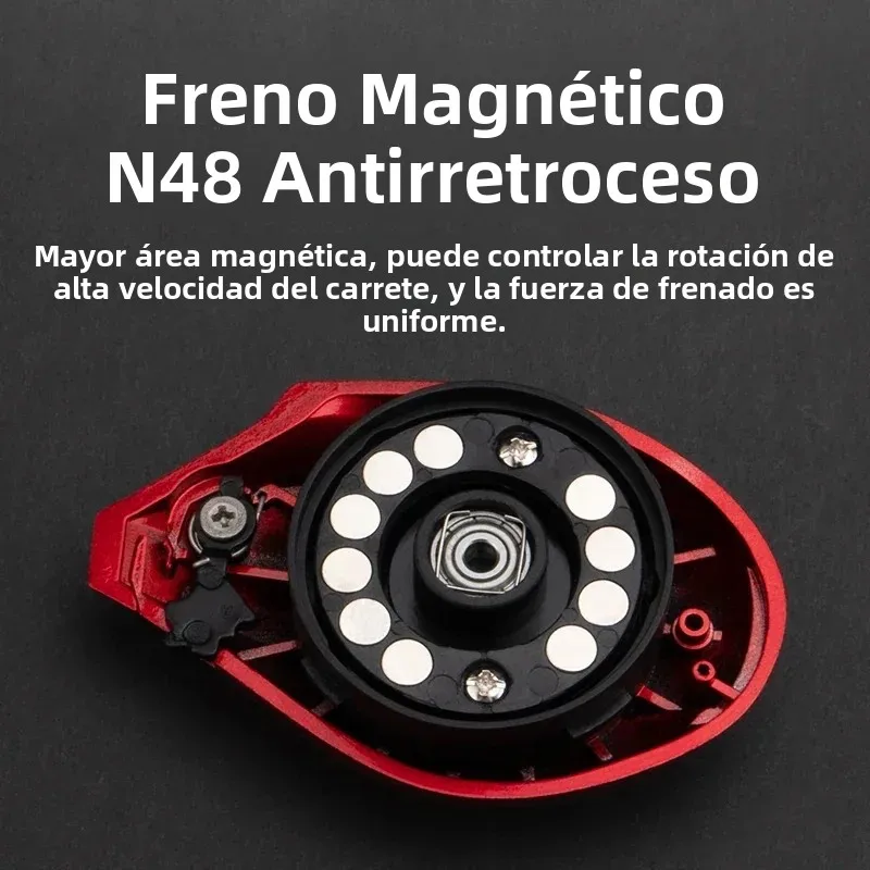 Carrete Baitcasting Huidiao – Freno magnético N48 7,2:1 para señuelo - imagen 4