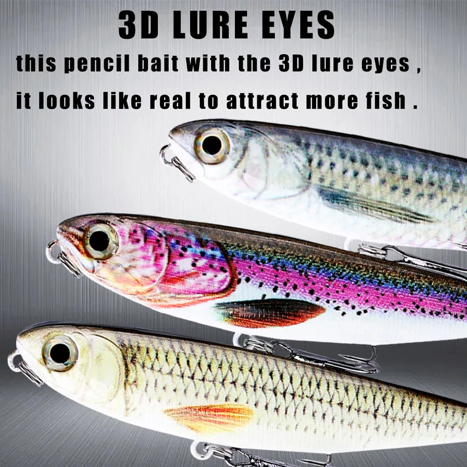 WALK FISH señuelo de Pesca Topwater, lápiz Wobblers, cebo duro, 90mm, 11,8g, señuelo Artificial para caminar, acción de perro para Lucio, Pesca de lubina - imagen 3
