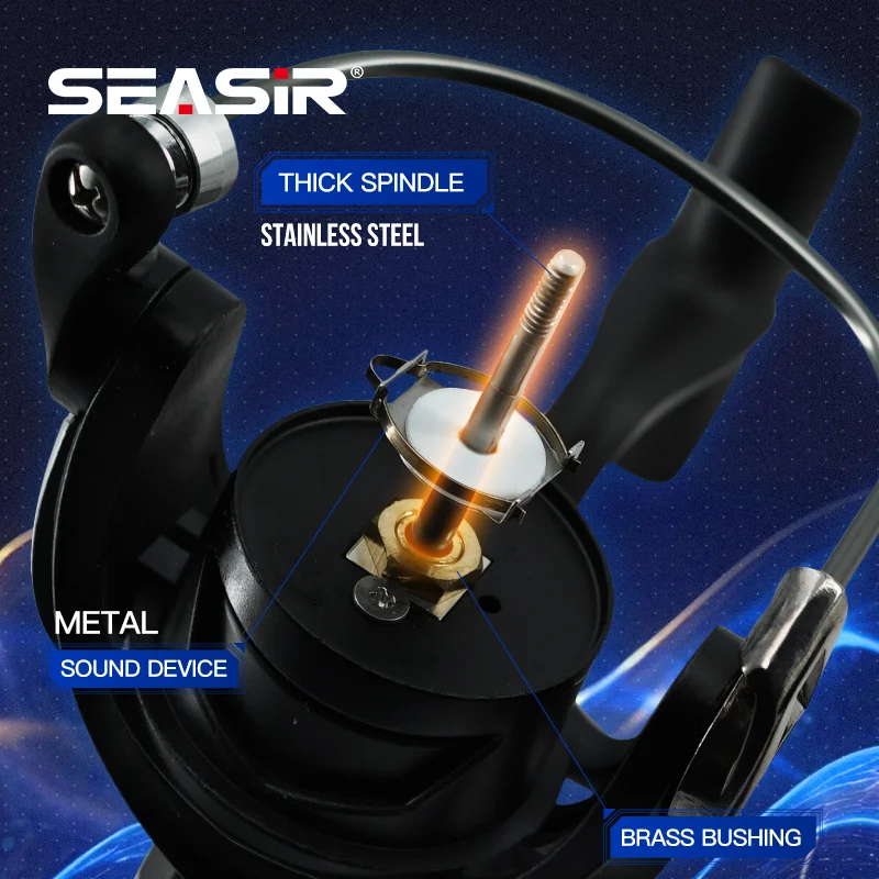 Carrete Spinning SEASIR Flecha Negra – Aluminio, 5+1 rodamientos - imagen 4