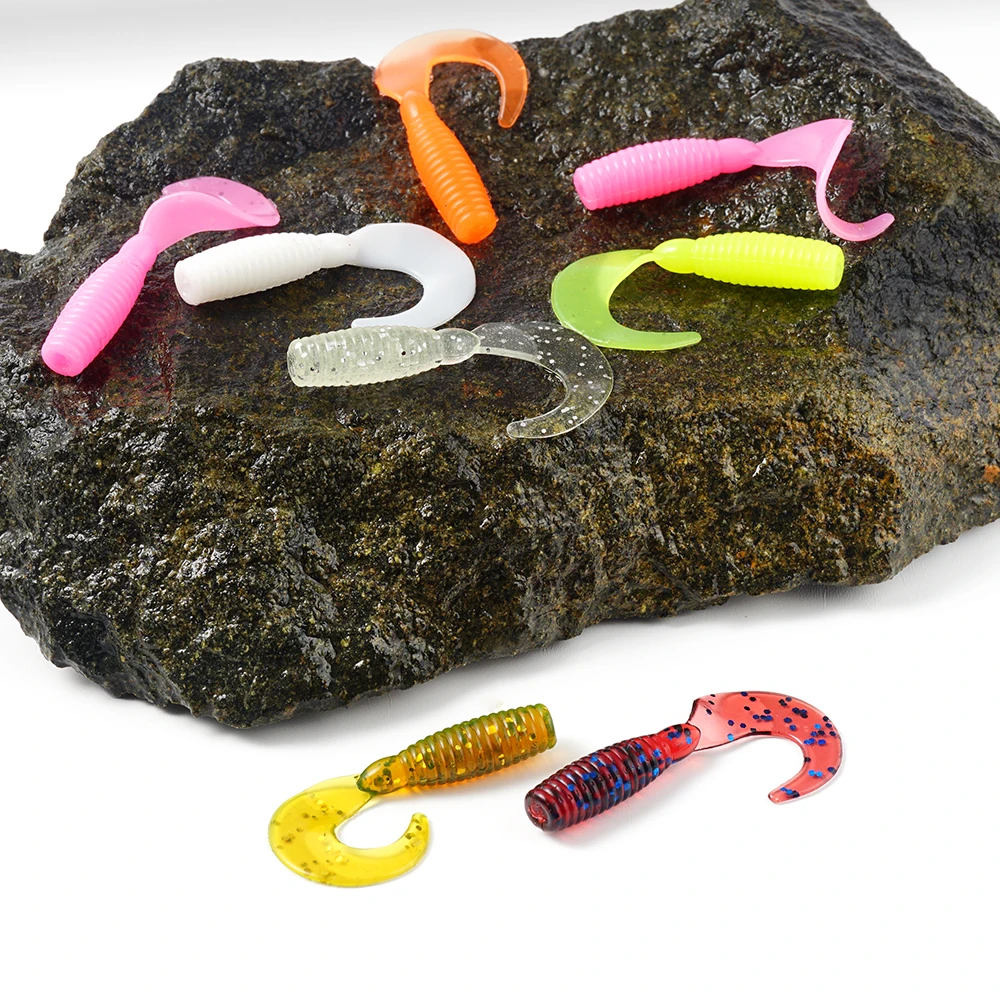 SUNMILE-Cebo Artificial de gusano suave para pesca en roca, señuelos de trucha para perca, 30mm/0,4g, 30 unids/lote - imagen 3