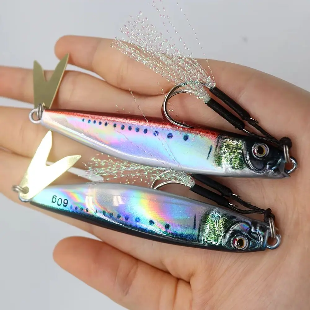 Plantilla de Metal con impresión 3D, aparejos de cebo para lubina, trucha, arrastre de arrastre, plantillas fundidas, 7,5 cm, 40g, atún, agua salada, señuelo de Jigging lento, pesca en mar, 1 ud. - imagen 3
