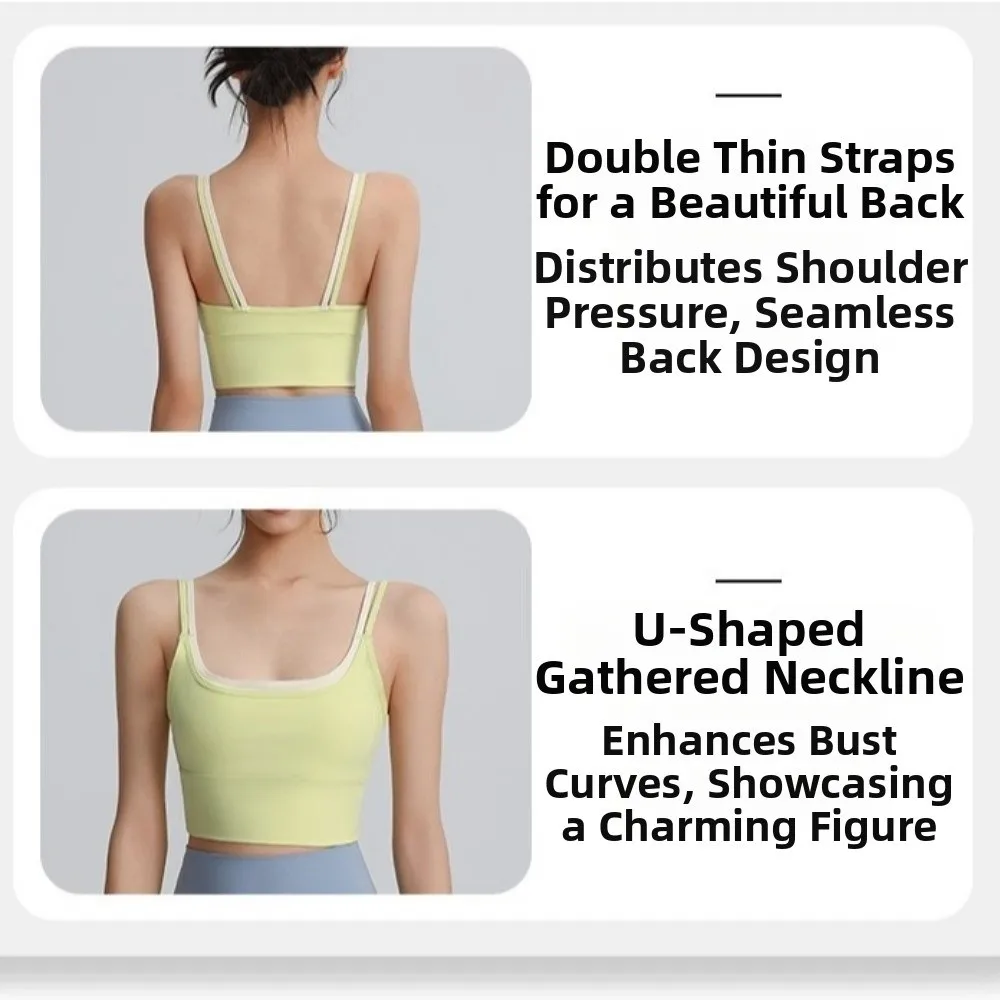 Sujetador de entrenamiento transpirable, franjas de diferente Color, camiseta sin mangas a prueba de golpes, mejora el soporte para el pecho, ropa interior de Yoga antiflacidez para correr - imagen 5