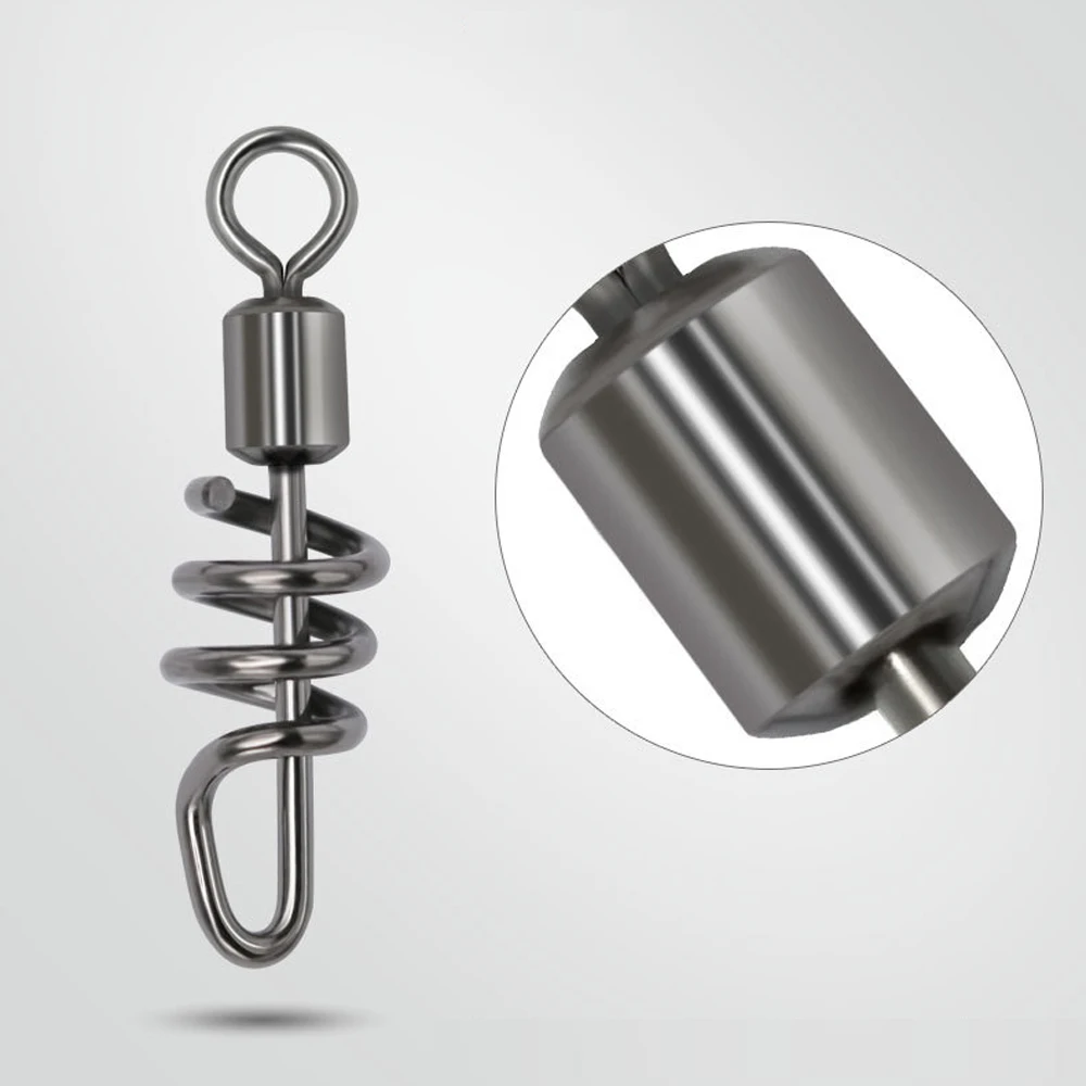 DNDYUJU-conector giratorio de pesca de acero inoxidable, 10 piezas, con cierre a presión atornillado, Conector de señuelo de pesca - imagen 3