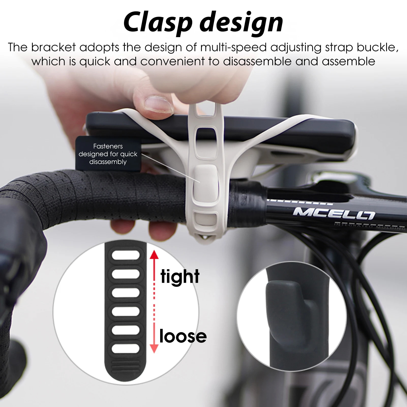 Soporte universal de silicona para móvil con correa en bici de montaña