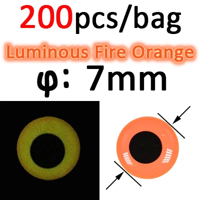 200pcs 7mmFireOrange
