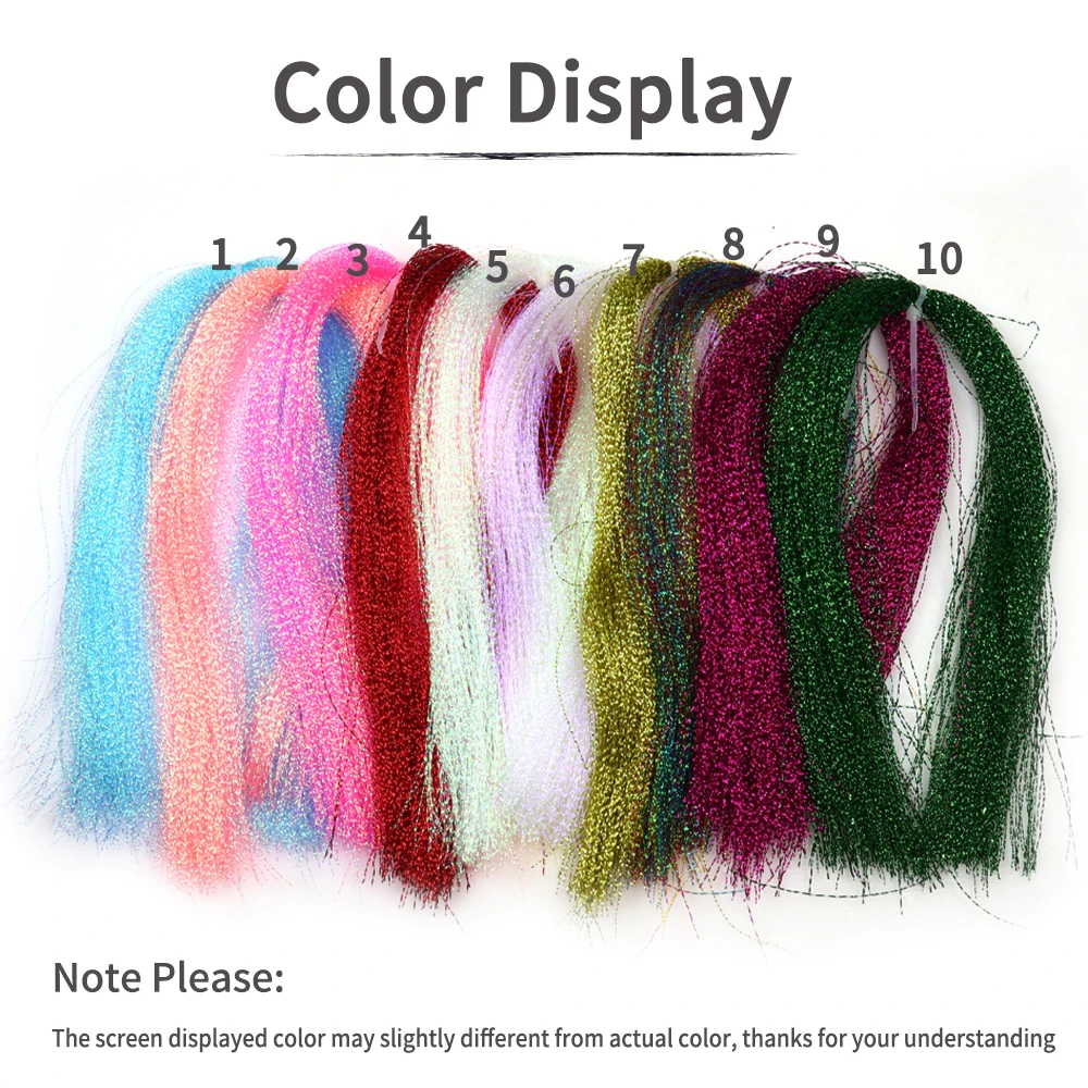 Ellllv-anzuelo de anzuelo para hacer señuelos, Material trenzado, oropel holográfico, aparejo Sabiki, atado de pesca con mosca, Flash de cristal, 4 paquetes - imagen 4
