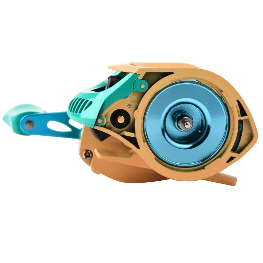 Carretes de pesca Baitcasting, relación de engranaje 7,2: 1, carrete de pesca de alta velocidad, sistema de freno de mano izquierda y derecha, rueda de arrastre de 8kg, carrete de fundición de cebo - imagen 5