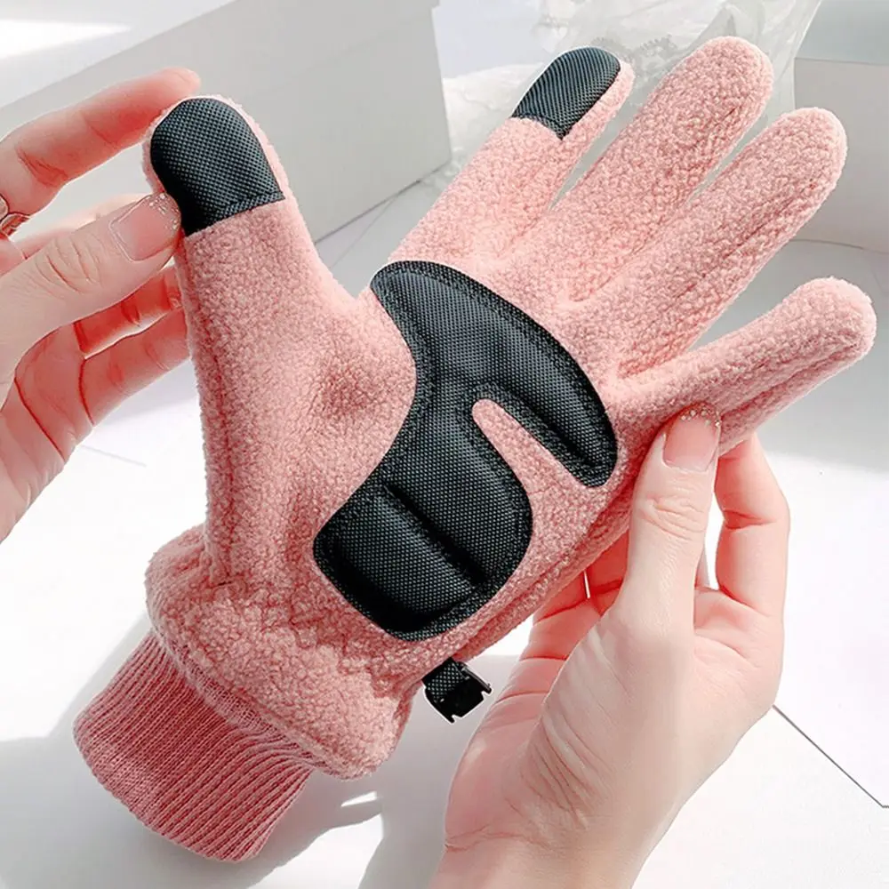 Guantes coloridos y cálidos para mujer, manoplas gruesas con dedos abiertos para montar, pantalla táctil, suministros deportivos para exteriores, moda de invierno y otoño - imagen 2