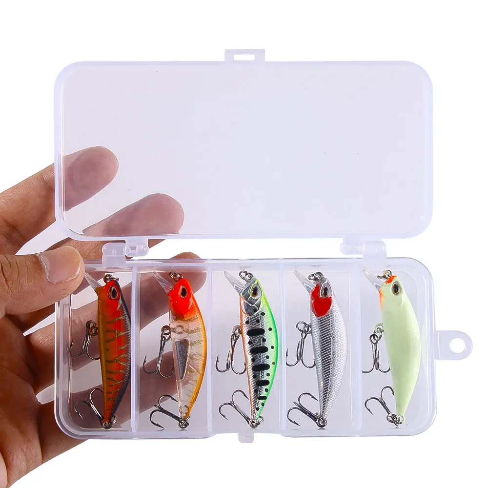 5 uds 5,8 cm 5,4g Kit de Señuelos de Pesca hundimiento Minnow trucha cebo Artificial manivela cebo lubina carpa Lucio aparejos de pesca - imagen 2