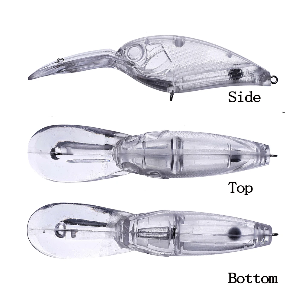 Chan'sHuang-Cebo en blanco sin pintar, 10 piezas, 115mm, 21g, flotante, divisor de pala de agua profunda, Crankbait, señuelo de pesca Artificial hecho a mano - imagen 3