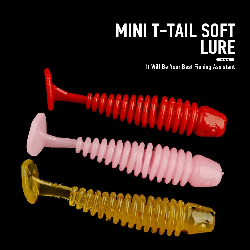 ARDEA-señuelo de pesca de silicona para Sábalo, Mini cola T, suave, 35mm/12 piezas, gusano pequeño, Wobblers artificiales, gusanos, Swimbait, aparejos de lubina - imagen 4