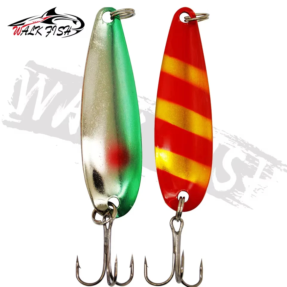WALK FISH-señuelo de pesca con cuchara, Spinner de colores con lentejuelas, boca volteada de Metal, lubina, boca de caballo, cebo Artificial duro, 4,5g - imagen 5