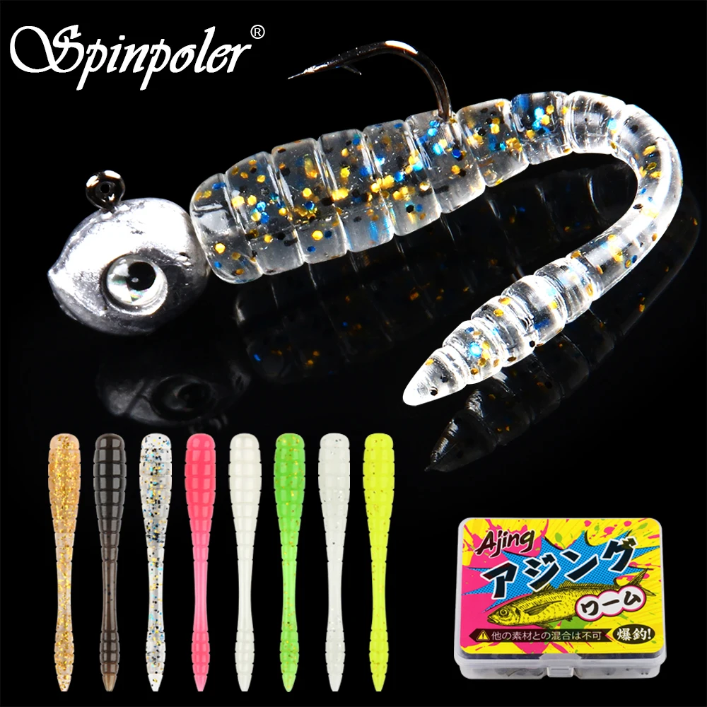 Spinpoler 4,8 cm Ajing señuelo de pesca suave Mini cebo de plástico Tpr Rockfishing Stream río mar depredadores más pequeños aparejos de tiro de gota