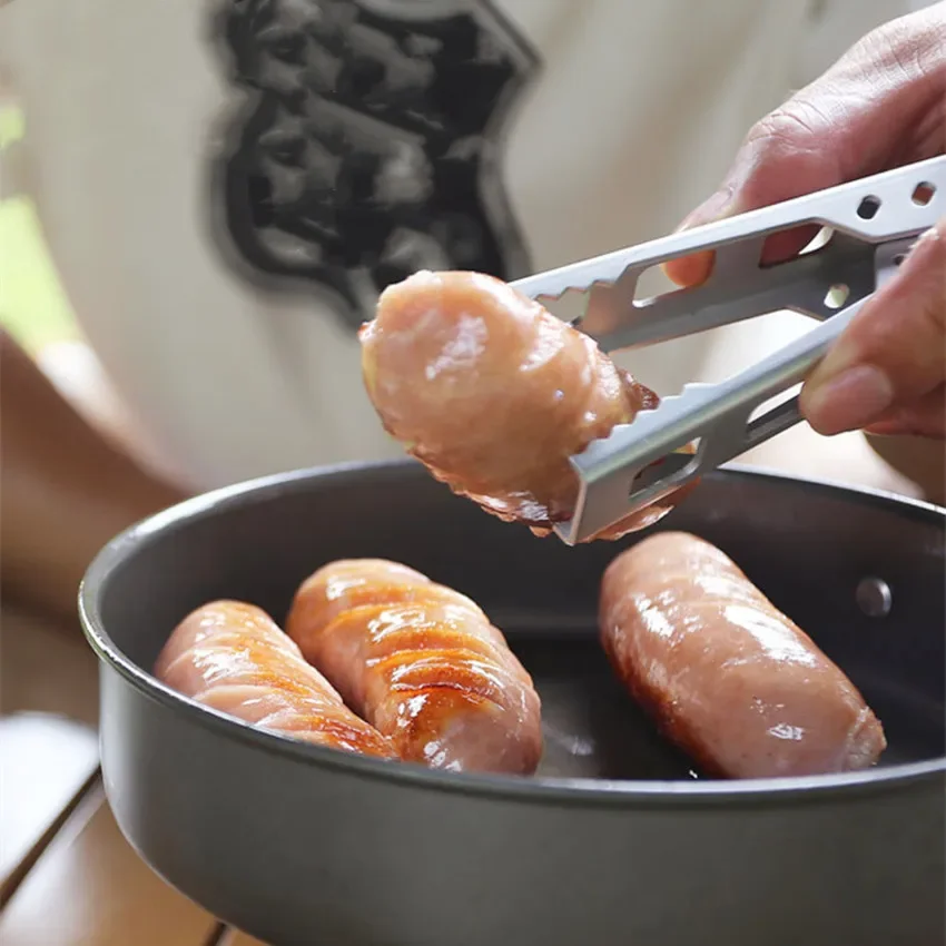 Olla antiescaldaduras para exteriores, sartén, tazón, pinza, senderismo, cocina, Picnic, barbacoa, utensilios de cocina, Camping, mango anticaliente, herramienta de abrazadera de Clip - imagen 4