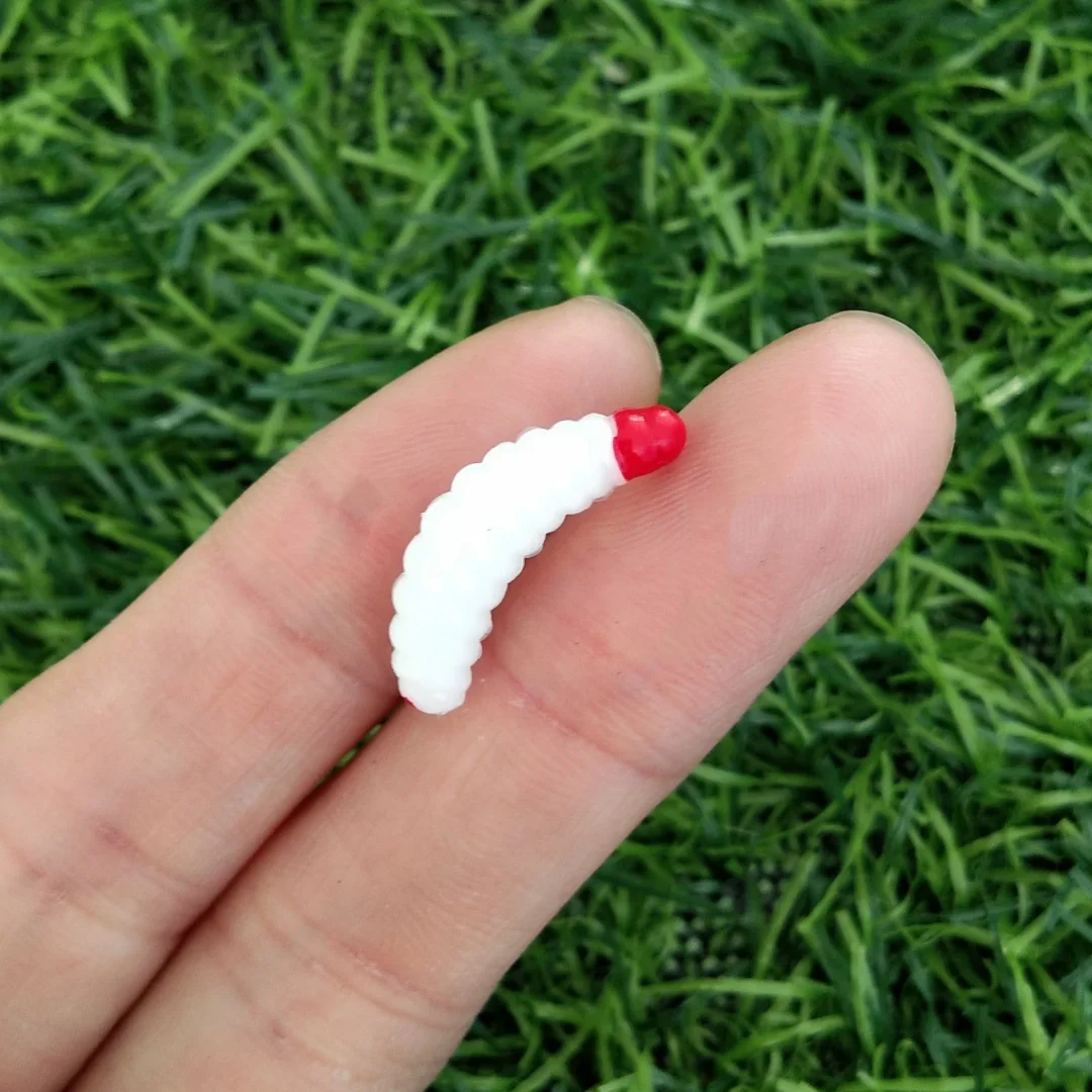 Señuelo de pesca gusano larva amarillo realista señuelo de pesca pan biónico insecto suave anzuelos de señuelo de pesca olor gusanos brillo - imagen 4