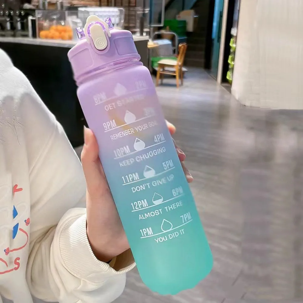 Taza de plástico para deportes al aire libre, gran capacidad, 750mL, cubierta de rebote, boquilla de succión, taza espacial, botellas de agua - imagen 5