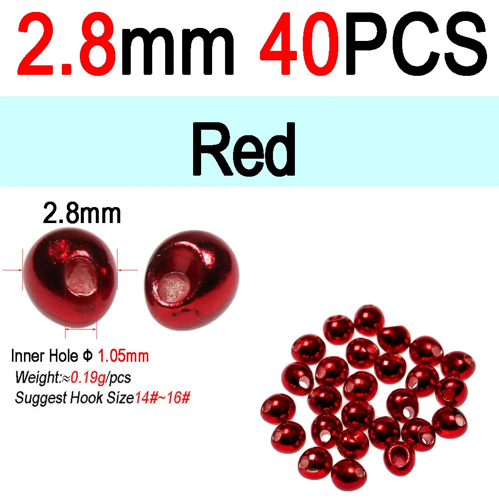 2.8mm Red 40pcs