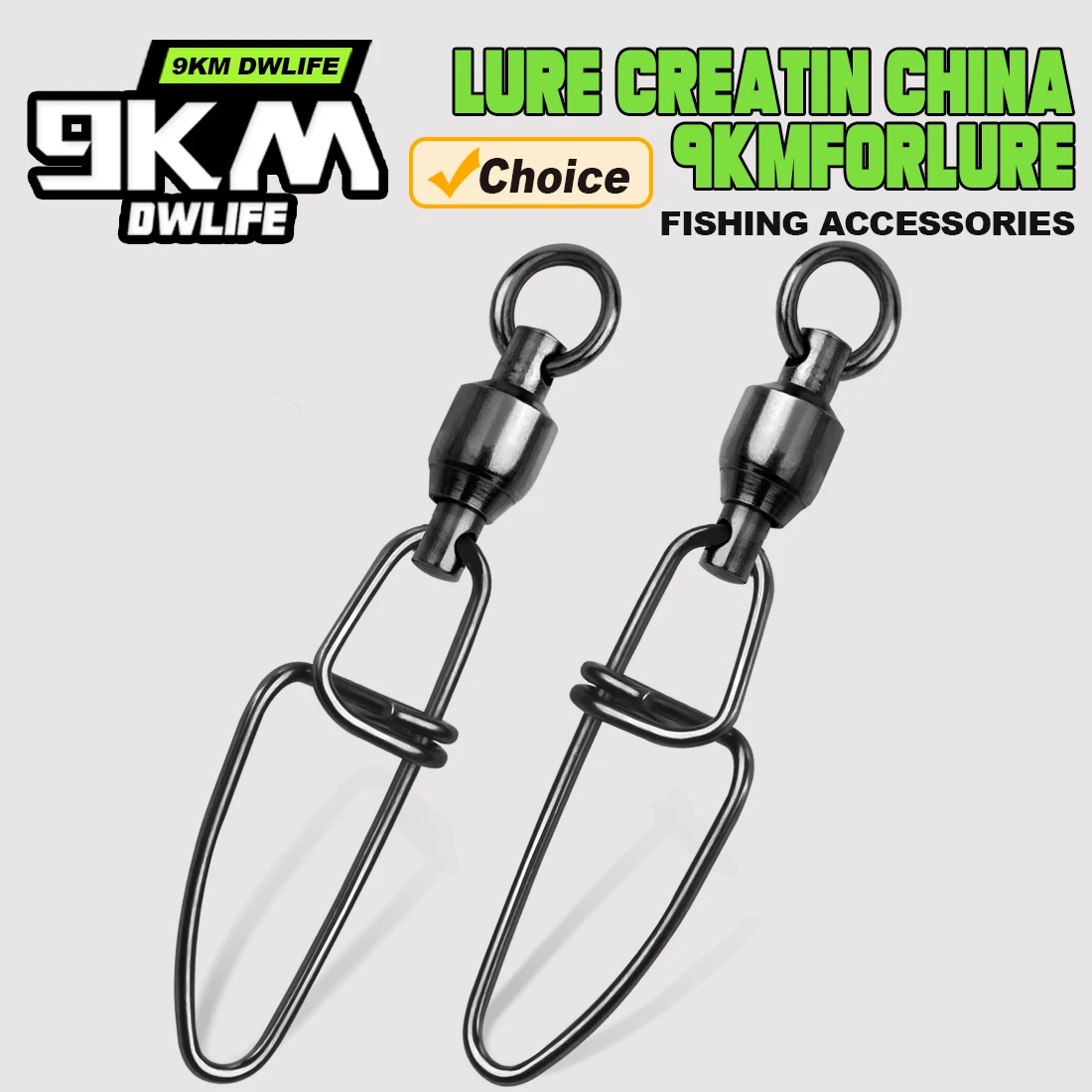 Giratorios de pesca de 20 ~ 100 Uds., conector de pesca giratorio con rodamiento de bolas, Clip de señuelo de acero inoxidable, accesorios de cierre cruzado # 0-8 - imagen 2