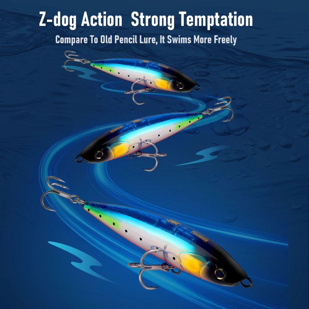 Señuelo de Pesca Kingdom 99g 175mm lápiz flotante Artificial duro Pesca Wobbler tiro largo Jerkbait Topwater Swimbait Pesca cebos - imagen 3