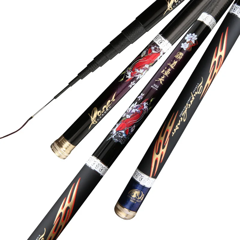 Cañas de pescar telescópicas de fibra de carbono dura, superligera, dureza 2/8, 3,6 M-7,2 M, piezas de repuesto gratis, después de la compra - imagen 2