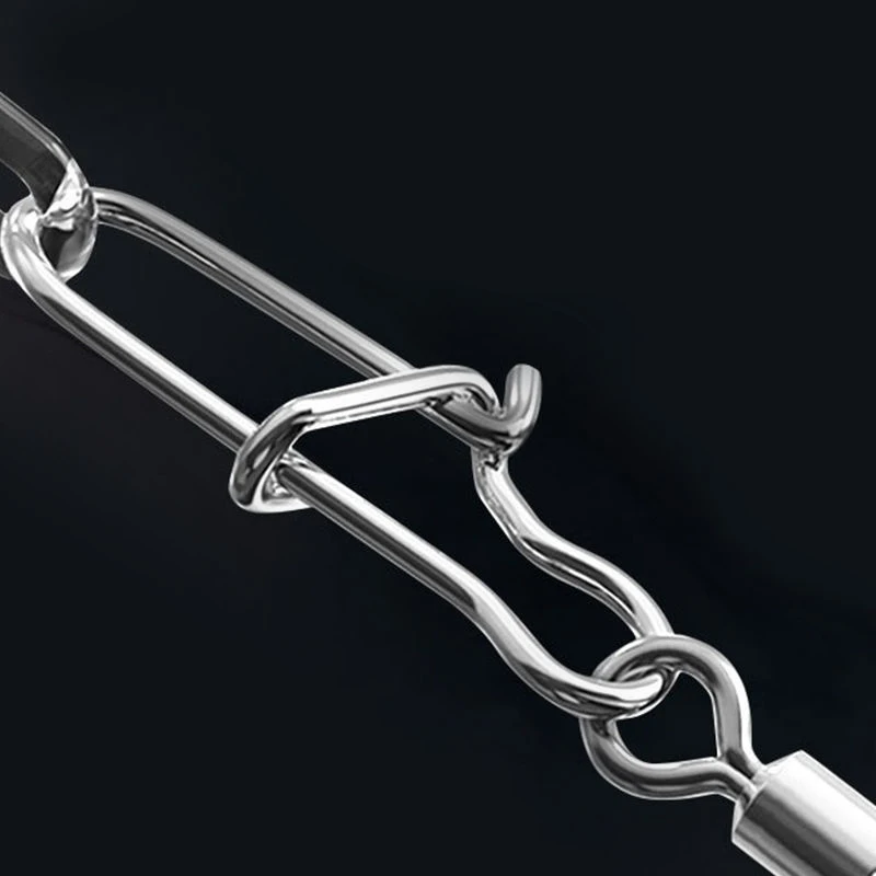 Broches de pesca de acero inoxidable, Clips de cierre de tamaño 0-8, accesorios de conector de seguridad, aparejos para señuelos, herramientas de anzuelos, 50 Uds. - imagen 3