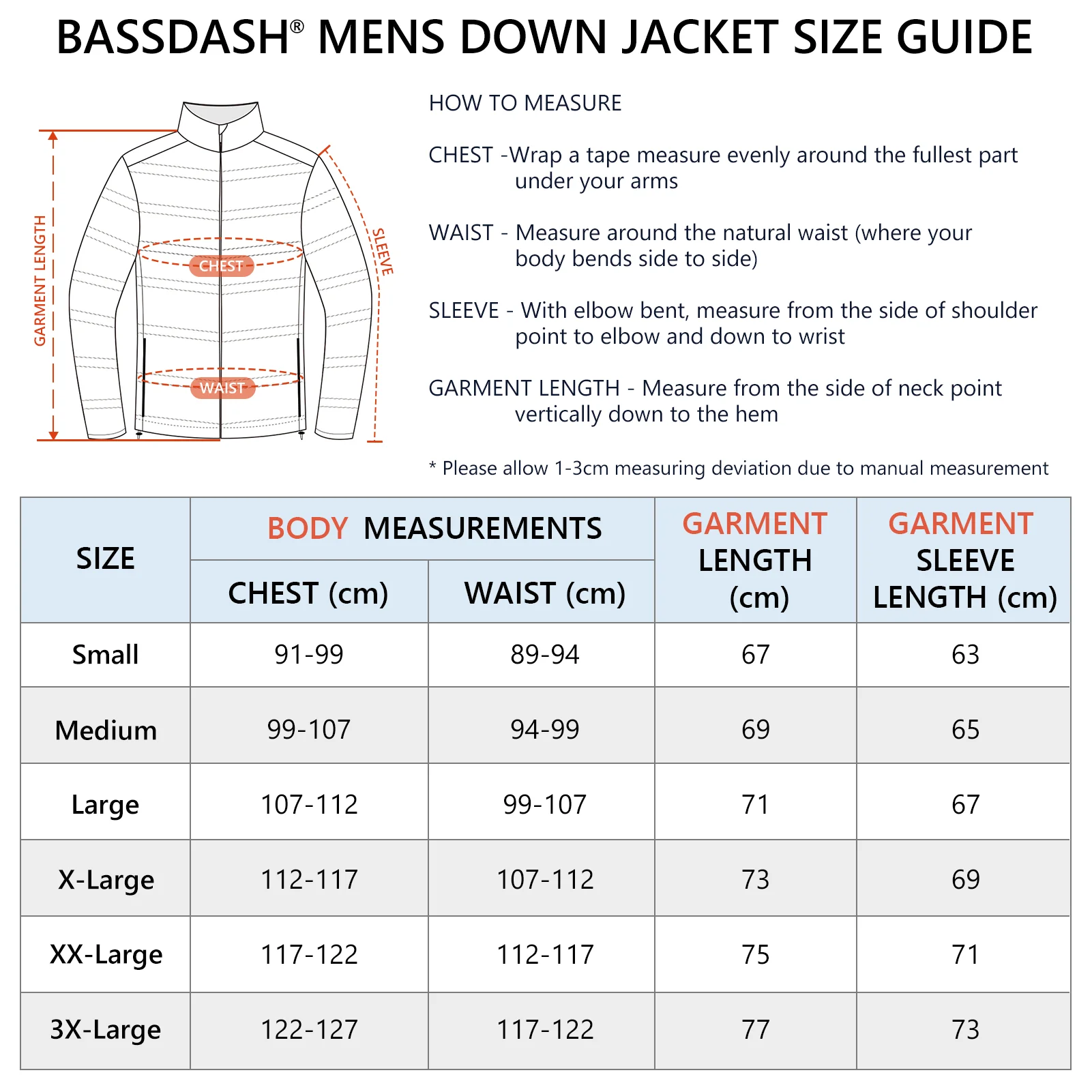 BASSDASH Chaqueta de plumón hinchada para hombre 700FP, abrigo cálido con aislamiento acolchado resistente al agua para caza, pesca, senderismo FS49M - imagen 2