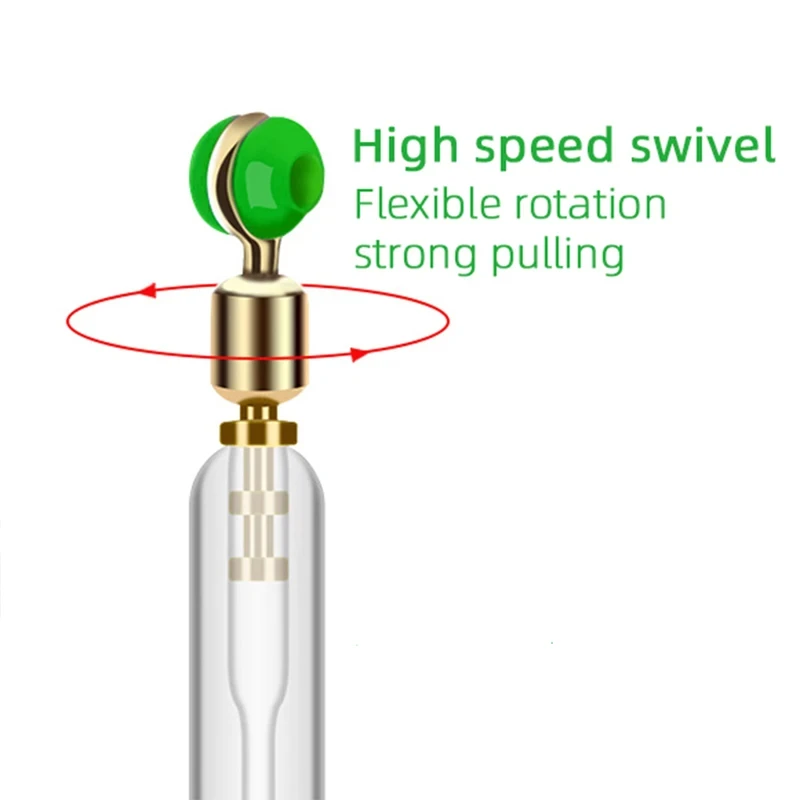 Soporte de flotador de pesca de silicona, cabezal de cobre giratorio de 360 grados, accesorios de descanso flotante antinudos, 10 Uds. - imagen 5