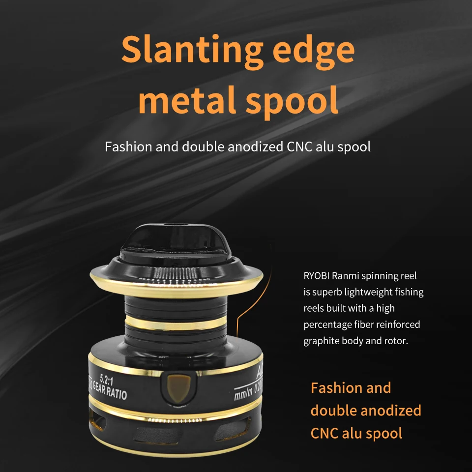 RYOBI-carrete de pesca RANMI AC, accesorio giratorio de Metal, arrastre máximo de 12kg, para agua salada o dulce - imagen 4
