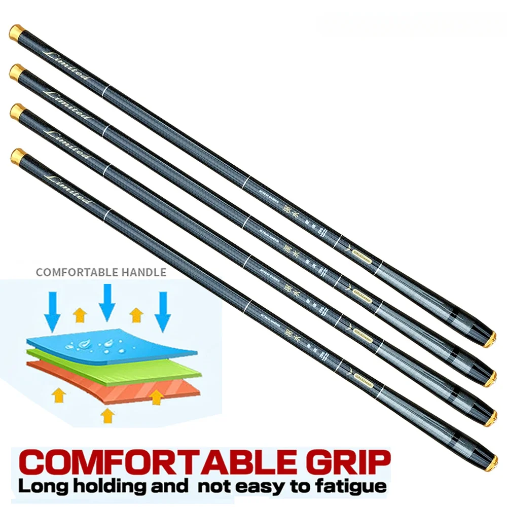 Caña de pescar de 3,6 M-7,2 M, alimentador de carpa, corriente telescópica de agua dulce, caña de mano para lago, aparejos de pesca portátiles, cañas de viaje de agua dulce - imagen 4