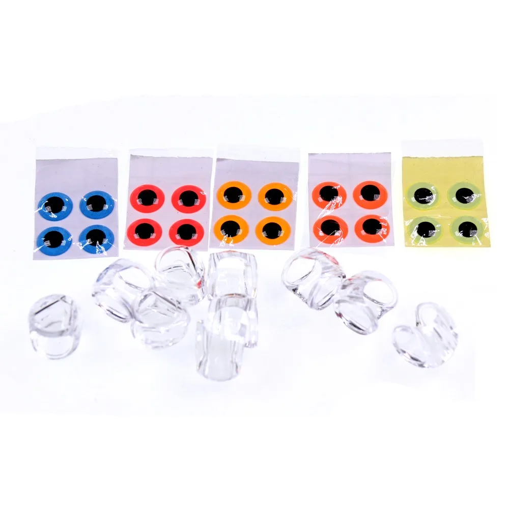 Wifreo 10PCS Clear Fluoro Epoxy Fish Mask Streamer Saltwater Flies Fly Tying Material Included Luminous Holographic 3D Fisheyes - imagen 5