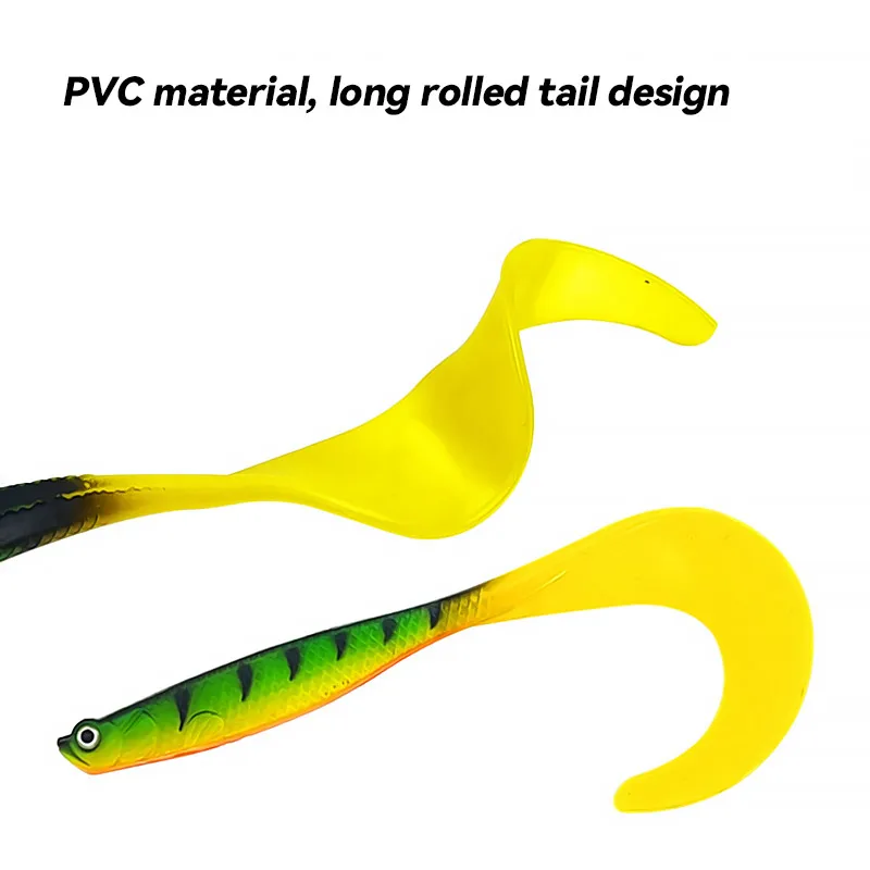 Bazooka-señuelo suave de pesca de silicona Artificial, cola en T rizada noctilucente, 120mm, Isca, biónico, columpio, trucha, aparejos de mar, lubina, invierno - imagen 5