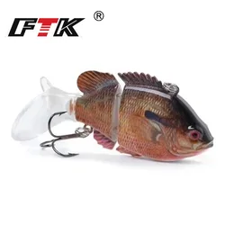 FTK 13g 7,5 cm señuelo de pesca duro multiarticulado VIB 2 segmentos Swimbait cebo Artificial vibración para lubina Pike Wobbler