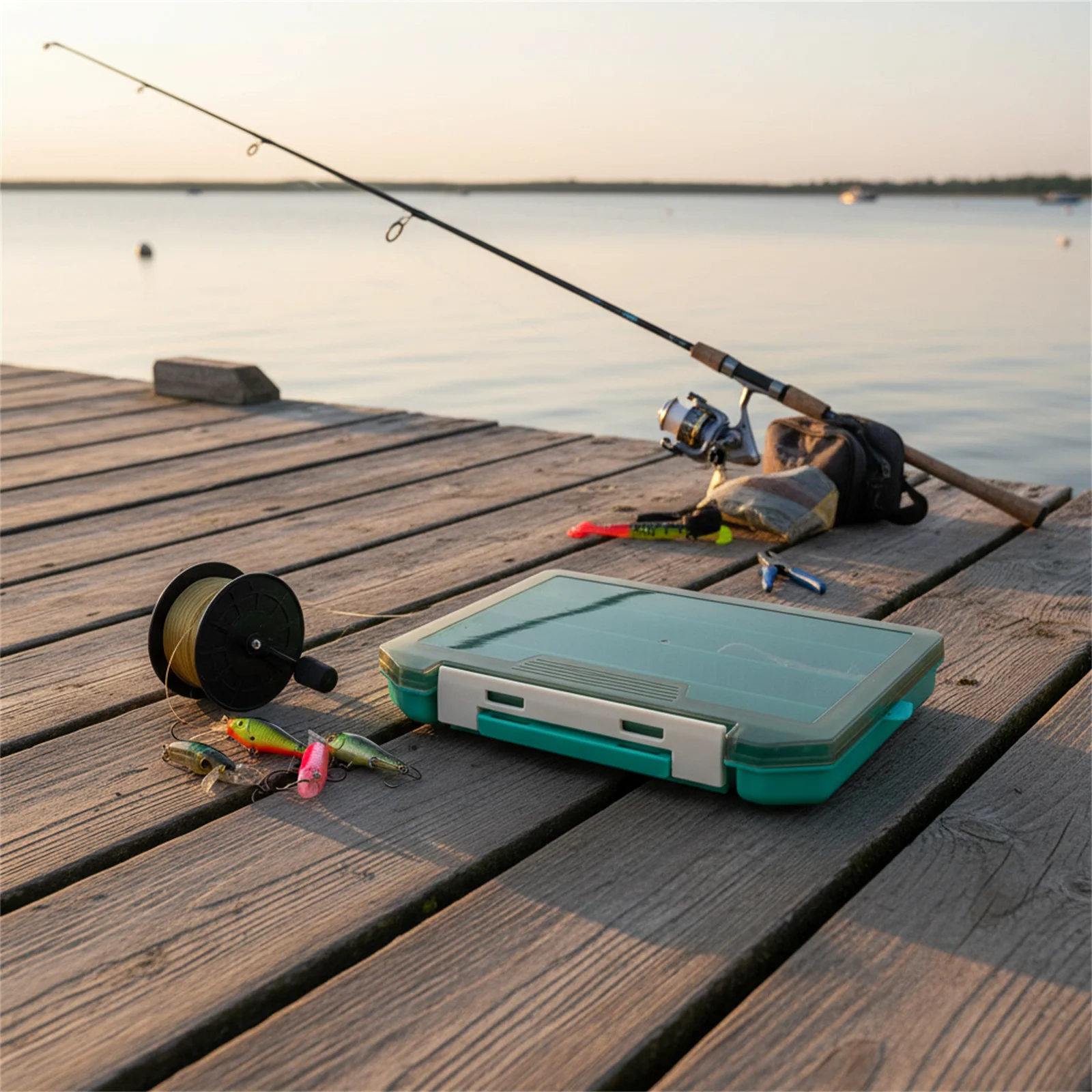 Caja organizadora de aparejos de pesca portátil, caja organizadora de múltiples rejillas para señuelo de pescado, anzuelo de cebo falso, organizador transparente visible para peces Luya - imagen 5