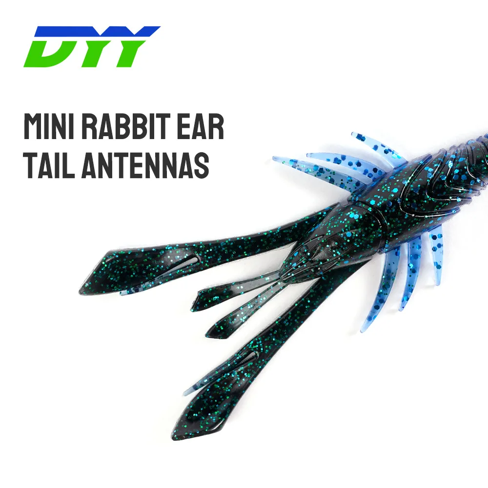 DYY-señuelo de pesca Swimbait de silicona suave, cebo Artificial de Camarón, Señuelos de Pesca de lubina finura, Kicker Craw, 10,5 cm, 8,8G, 6 piezas - imagen 3