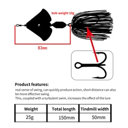 Balanzze Topwater Señuelo Wobbler Buzzbait para Lucio y Walleye