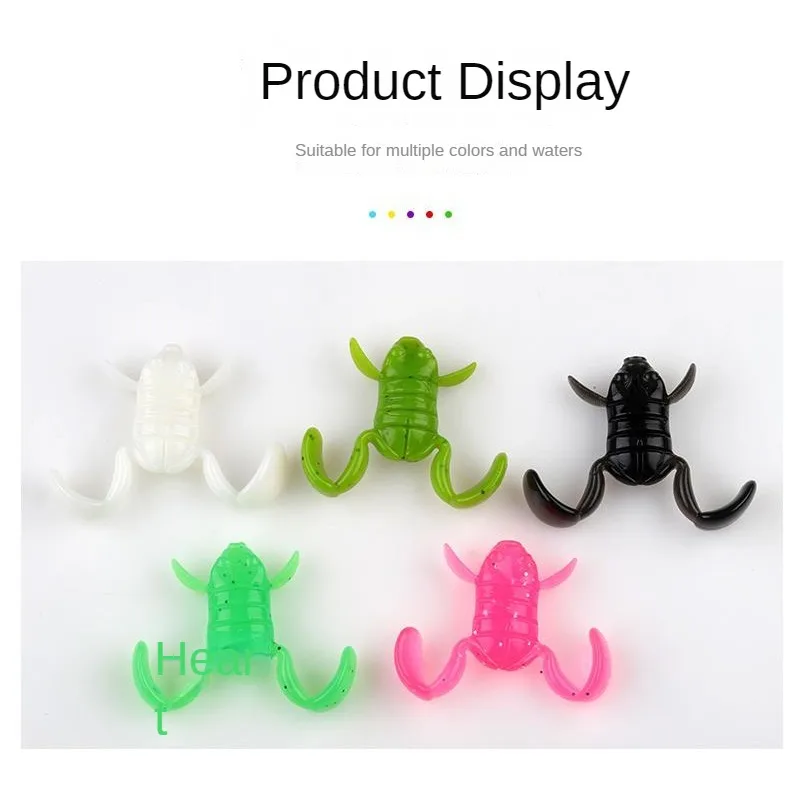 5 LUYA FROG BAITS, forma realista, cebo blando agresivo y carnívoro, ¡referido bajo! El material flotante imita una rana nadadora. - imagen 4